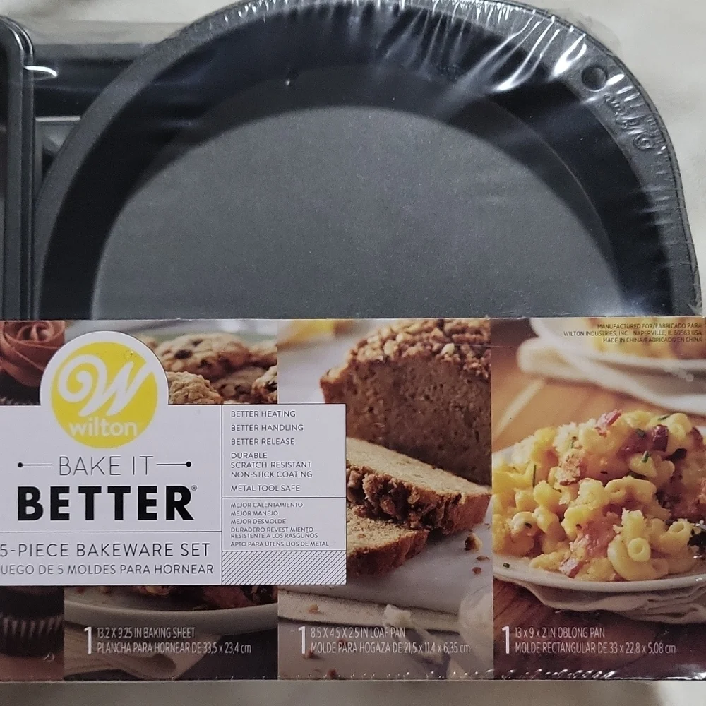 Wilton Bake It Better 5-Piece Bakeware Set - Grey/silver